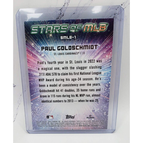 2024 Topps Series 1 Stars of MLB Paul Goldschmidt #SMLB-01 St Louis Cardinals - Picture 2 of 4